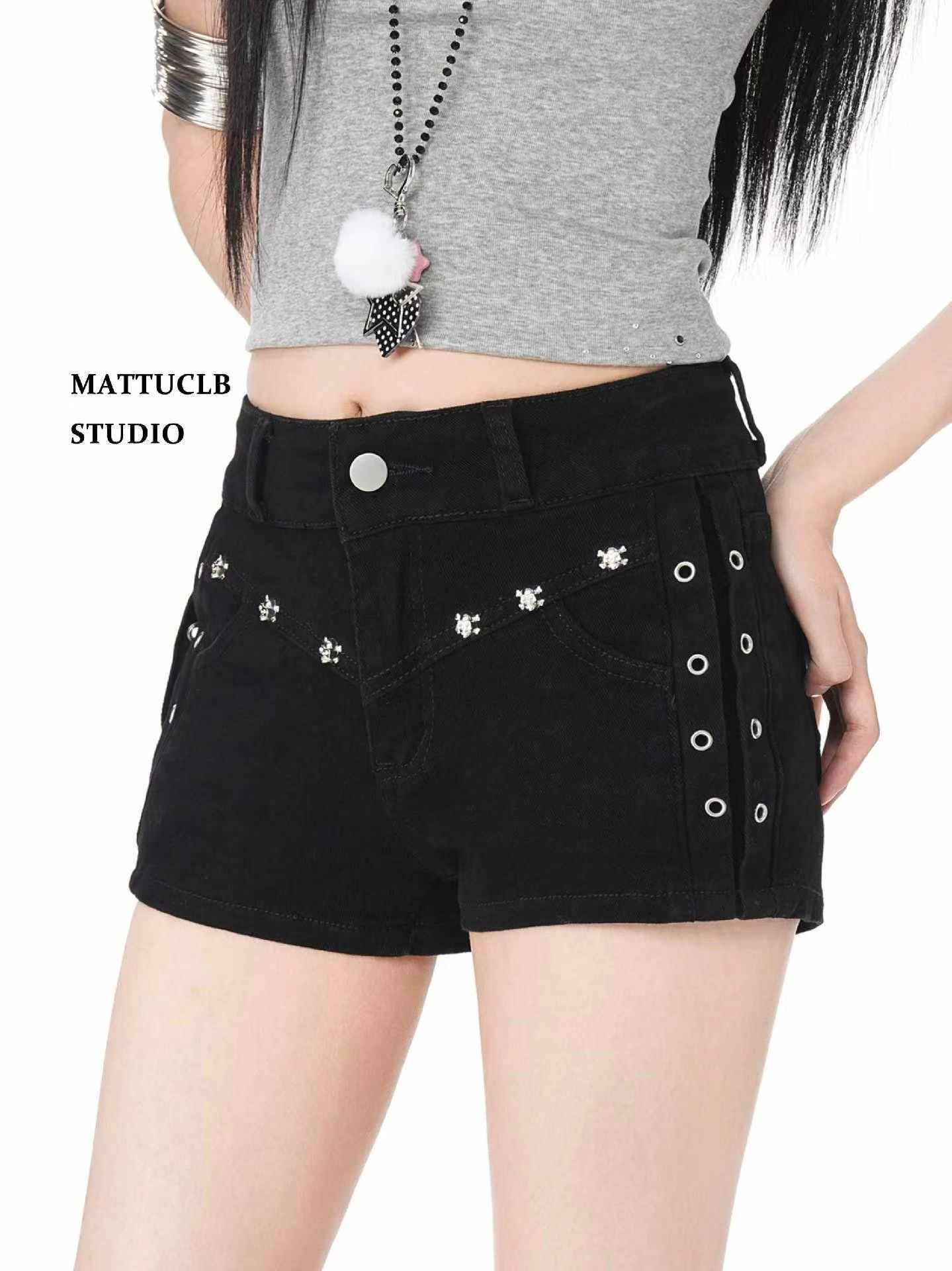 Summer New Black Rivet High Waist Slim Denim Shorts, XS-2XL, 220 Pieces - Image 8