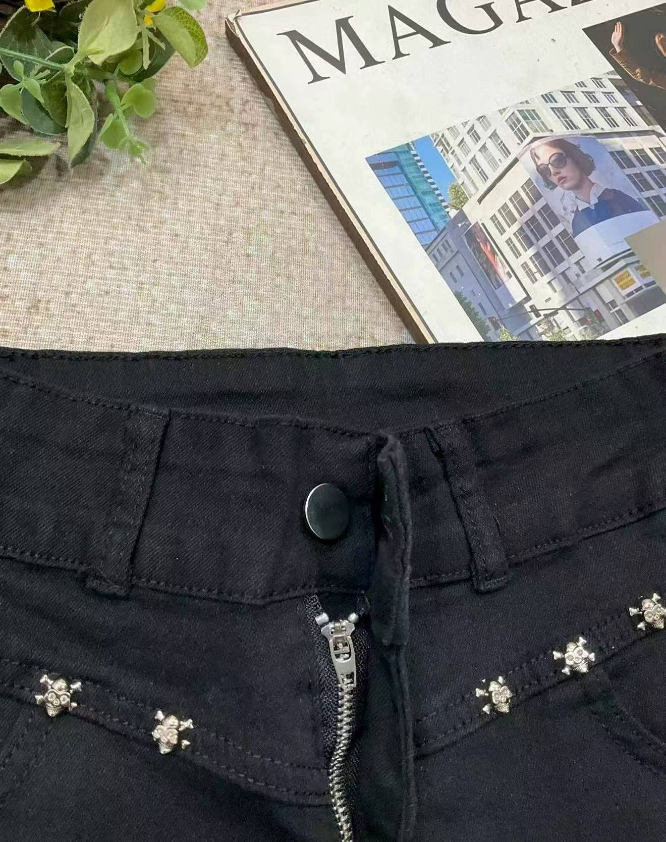 Summer New Black Rivet High Waist Slim Denim Shorts, XS-2XL, 220 Pieces - Image 9