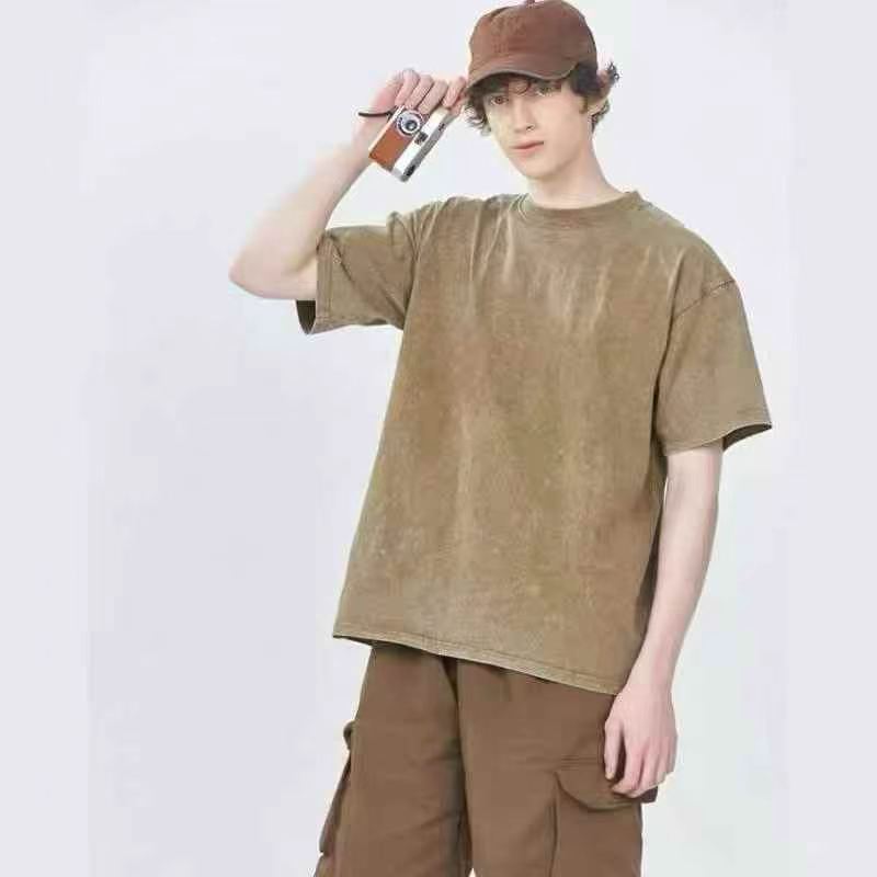 Vintage Washed Heavyweight Oversized Short Sleeve T-shirts, Big Size, About 2000 Pcs - Image 2