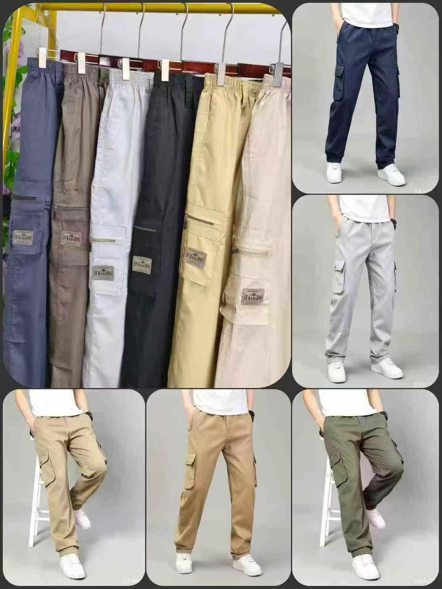 15000 Keping Seluar Kargo Kasual Lelaki Musim Panas Nipis, Potongan Kaki Lurus Lebar, Longgar Saiz Besar XL-3XL - Image 3