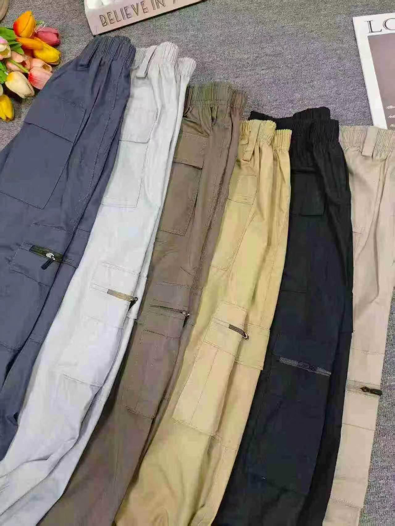 15000 Keping Seluar Kargo Kasual Lelaki Musim Panas Nipis, Potongan Kaki Lurus Lebar, Longgar Saiz Besar XL-3XL - Image 8