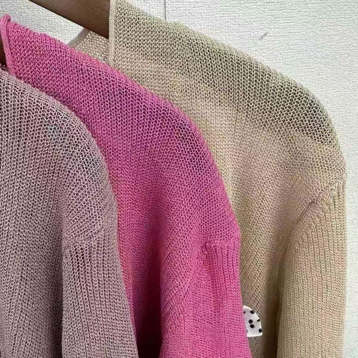 Cárdigan holgado de punto calado para mujer con mangas de tres cuartos, 280 piezas, talla única - Image 4