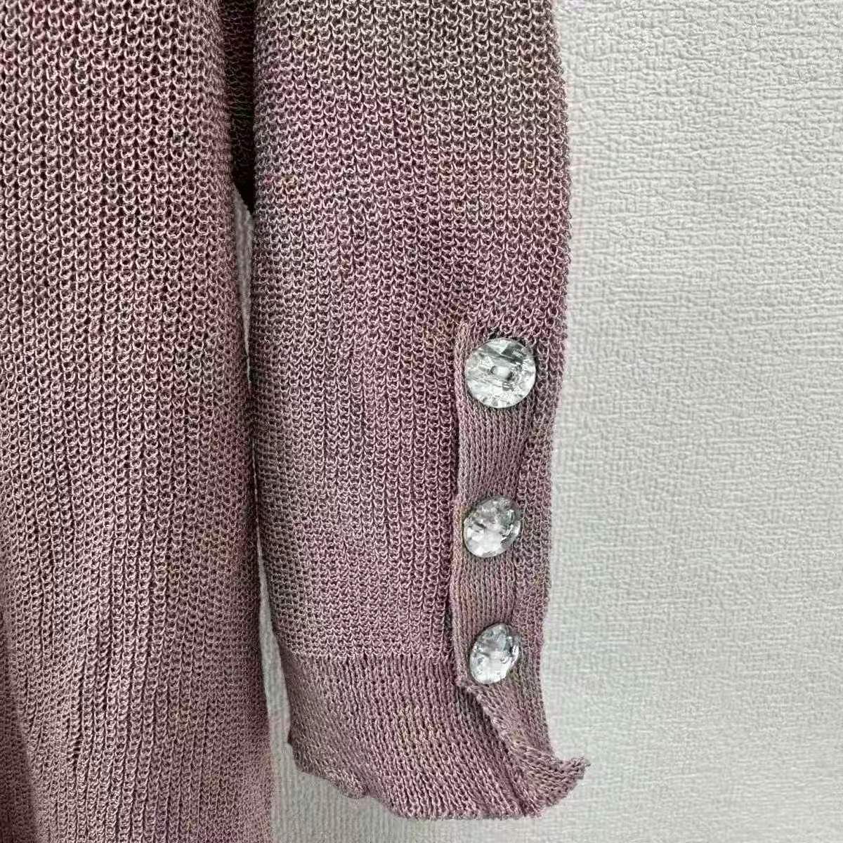 Cárdigan holgado de punto calado para mujer con mangas de tres cuartos, 280 piezas, talla única - Image 7