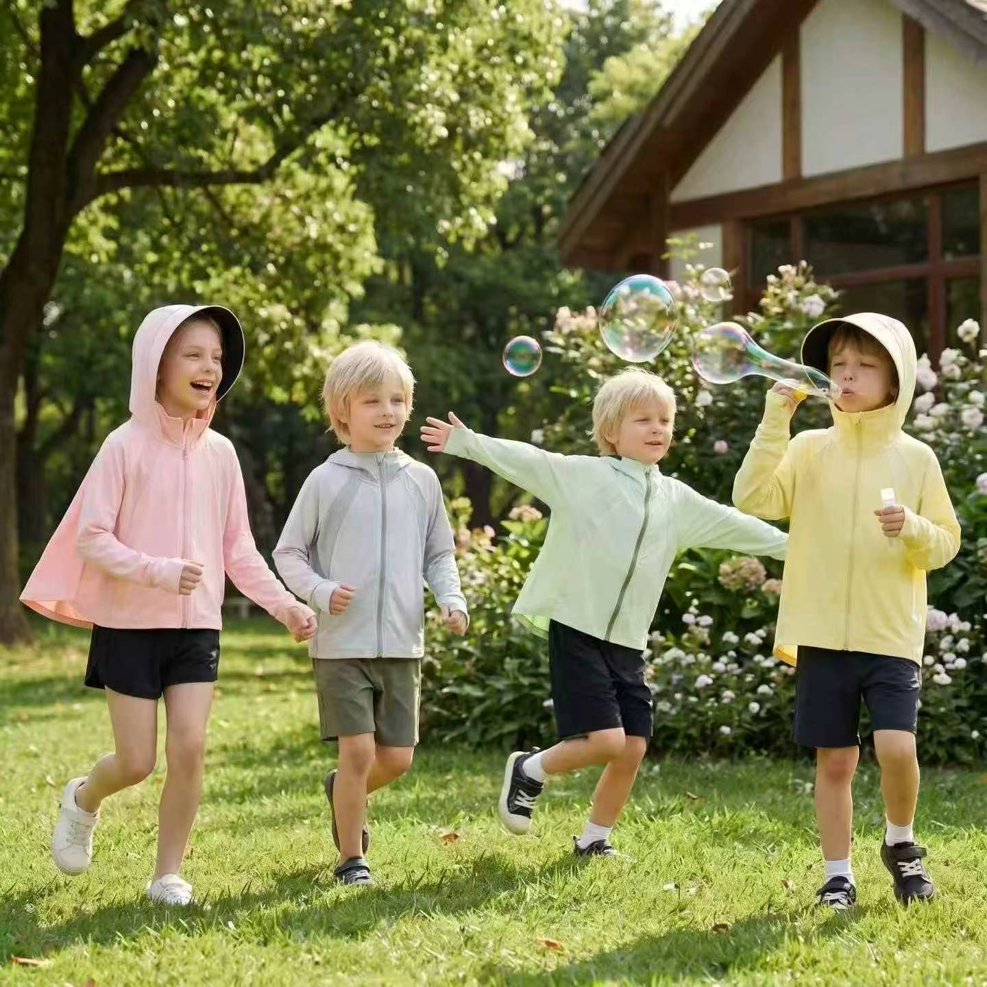 Kids Nylon Sun Protection Hooded Cooling Jacket, Dopamine Colors, Size 100-150, About 300 Pcs - Image 2