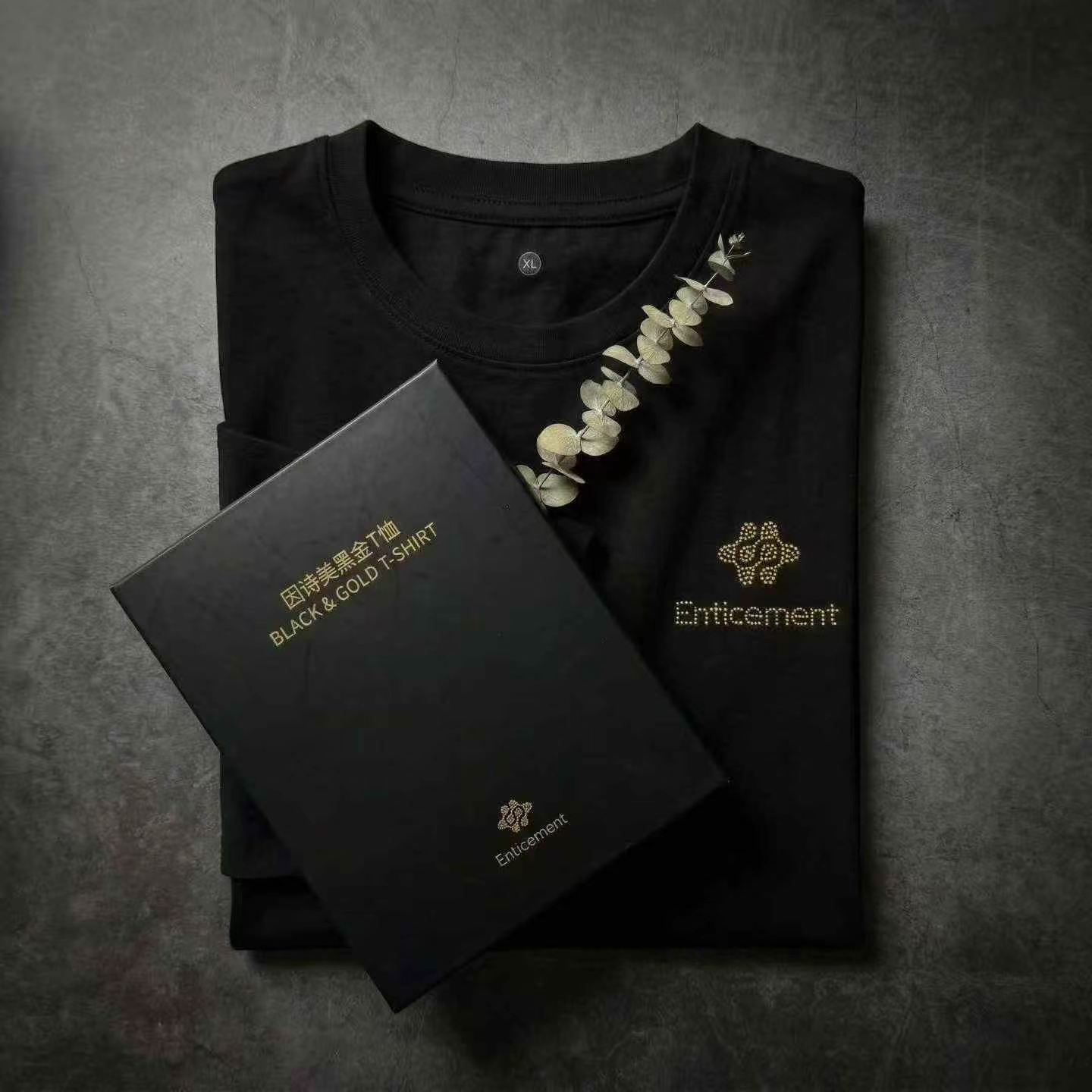 Gift Box Packed Cotton Black Rhinestone Women's Short Sleeve Top Size M-XL 1500+ Boxes - Image 3