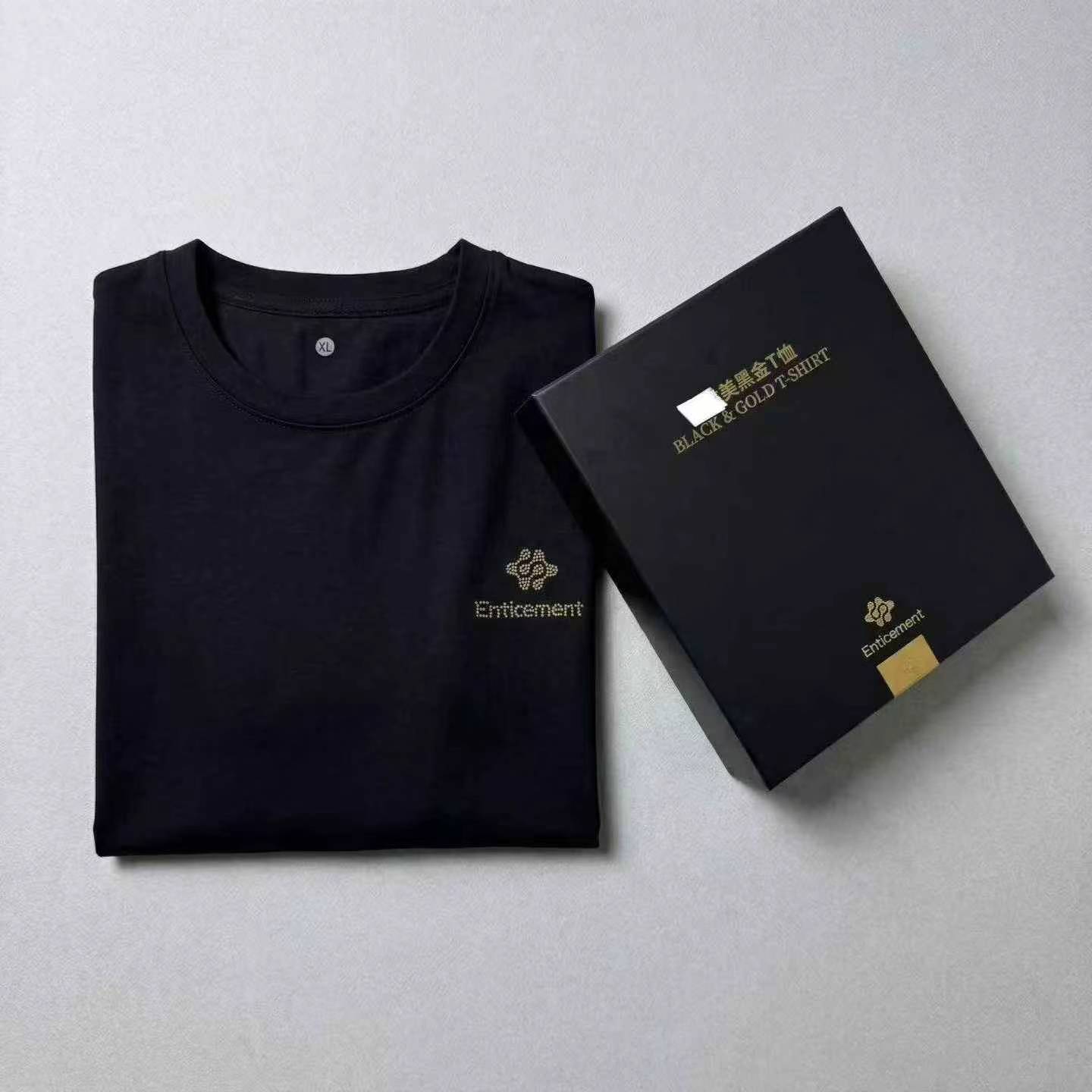 Gift Box Packed Cotton Black Rhinestone Women's Short Sleeve Top Size M-XL 1500+ Boxes - Image 4