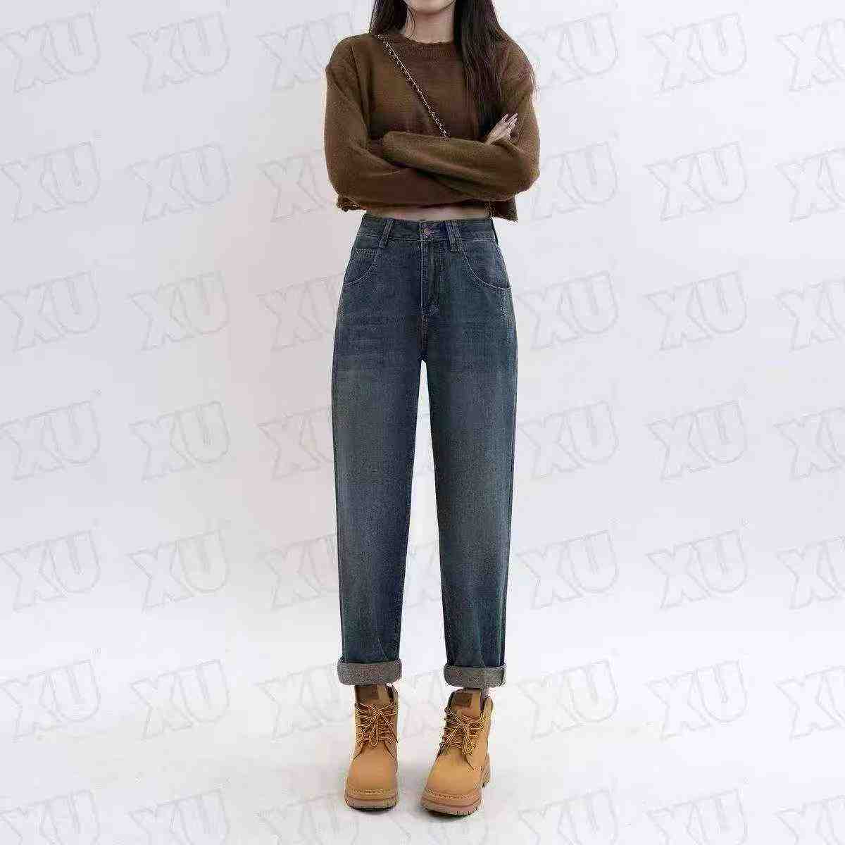New Spring Autumn Vintage Commuter High Waist Slimming Harem Dad Jeans, 710 Pieces, XS to XXL, Genuine Independent Packaging - Image 2