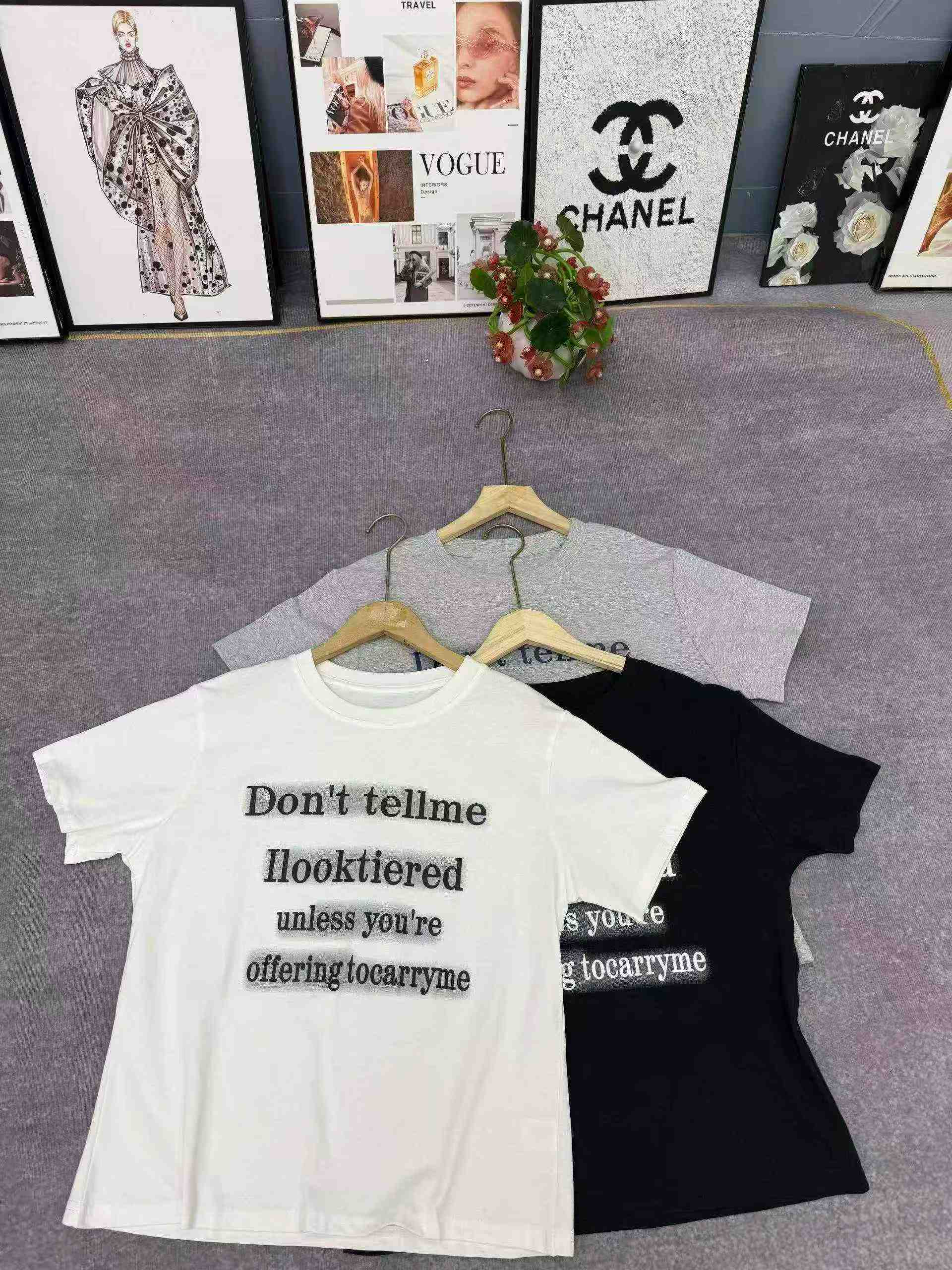 1500 Pieces Letter Print Loose Short Sleeve Women's T-Shirts - Image 7