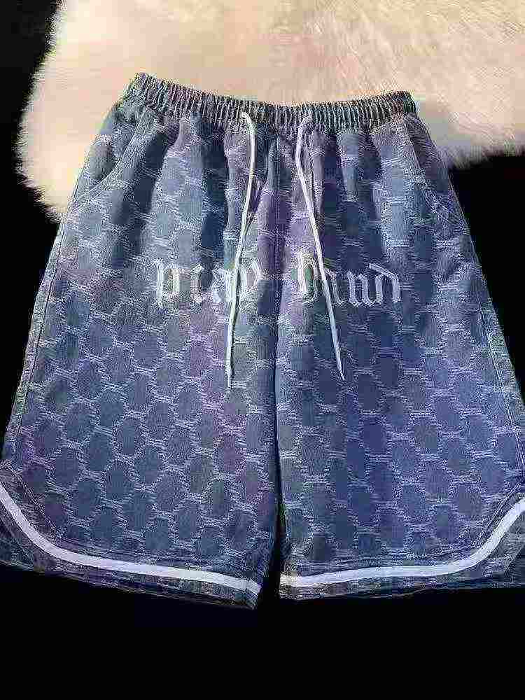 680PCS American High Street Embroidered Men's Elastic Waist Denim 5-inch Shorts 2 Colors Sizes S-3XL - Image 2