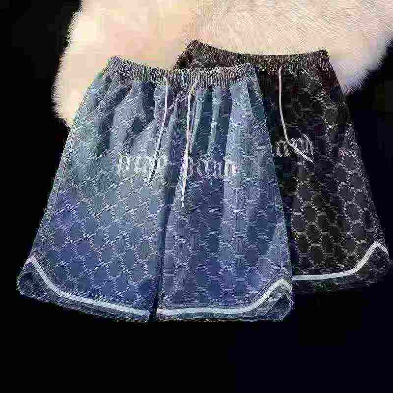 680PCS American High Street Embroidered Men's Elastic Waist Denim 5-inch Shorts 2 Colors Sizes S-3XL - Image 4