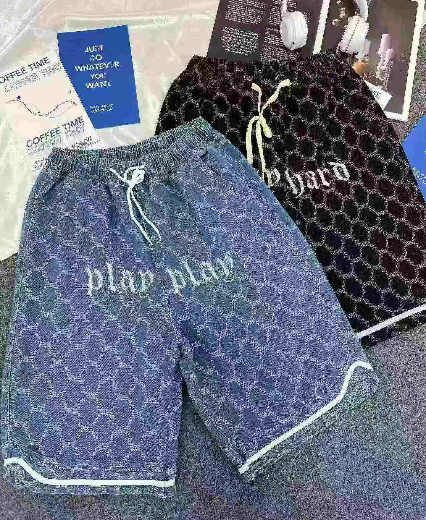 680PCS American High Street Embroidered Men's Elastic Waist Denim 5-inch Shorts 2 Colors Sizes S-3XL - Image 8