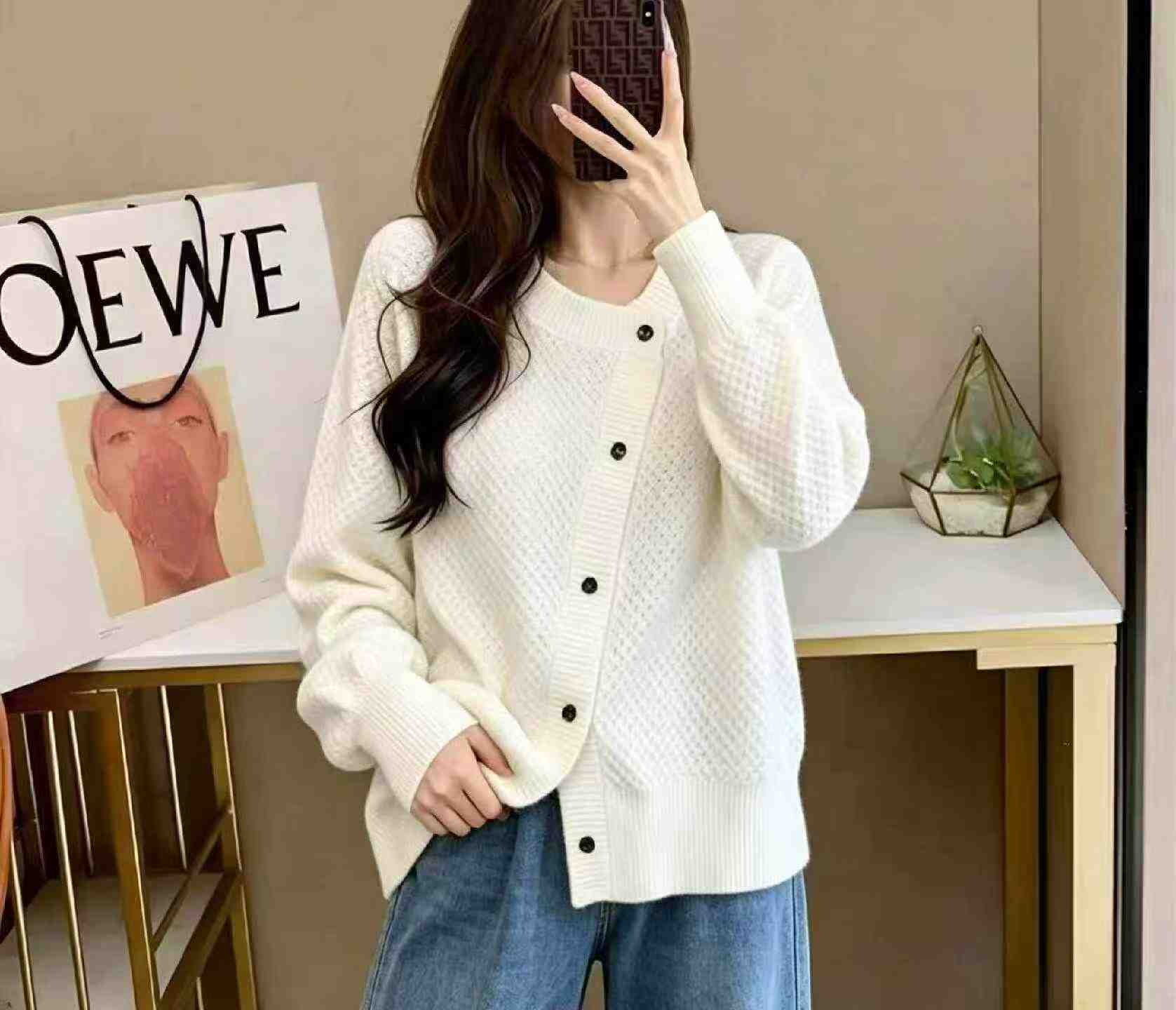 New Spring Autumn Korean Loose Tweed Knit Cardigan 1960 Pcs - Image 8