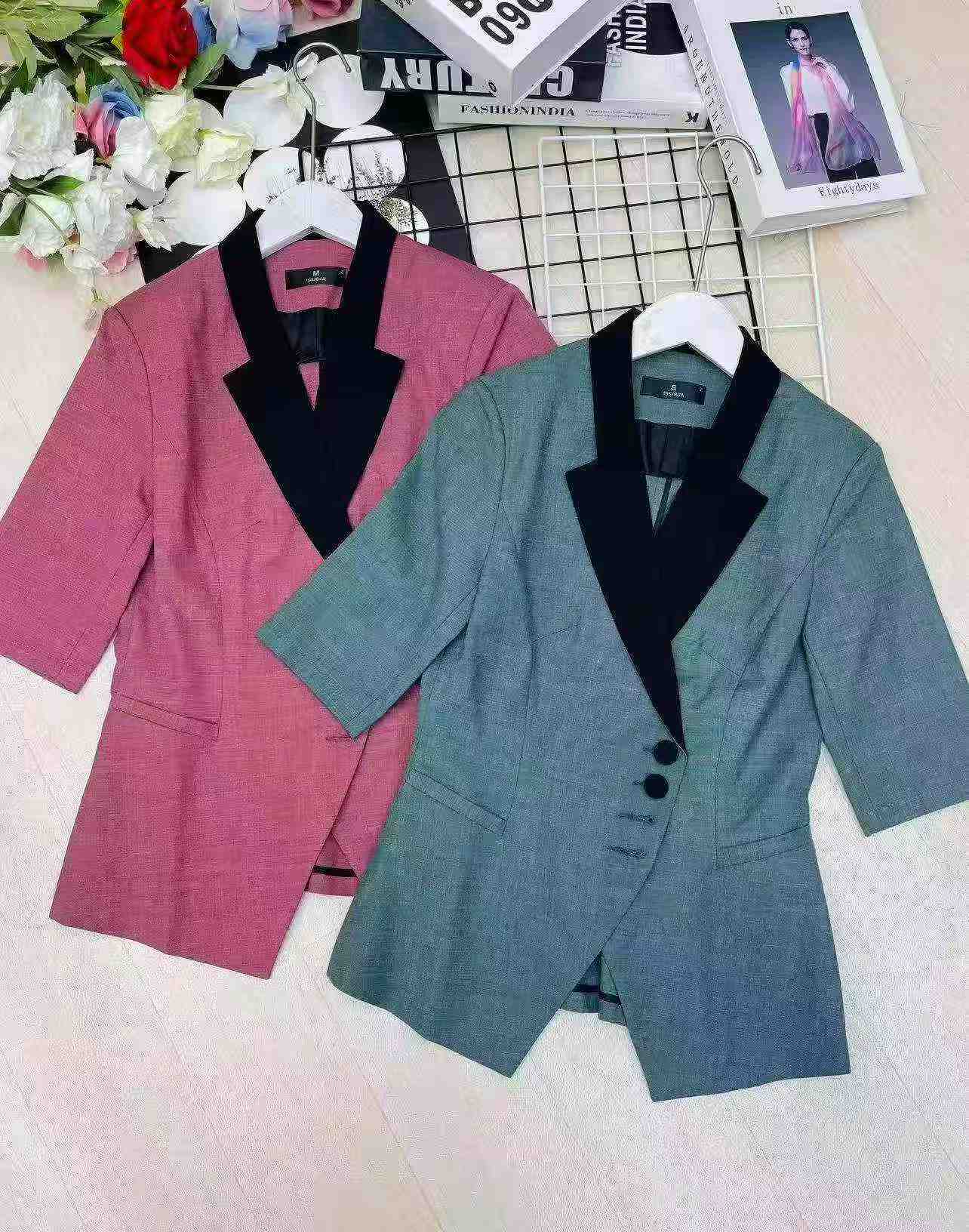 Blazers de manga corta para mujer, 335 piezas - Image 8