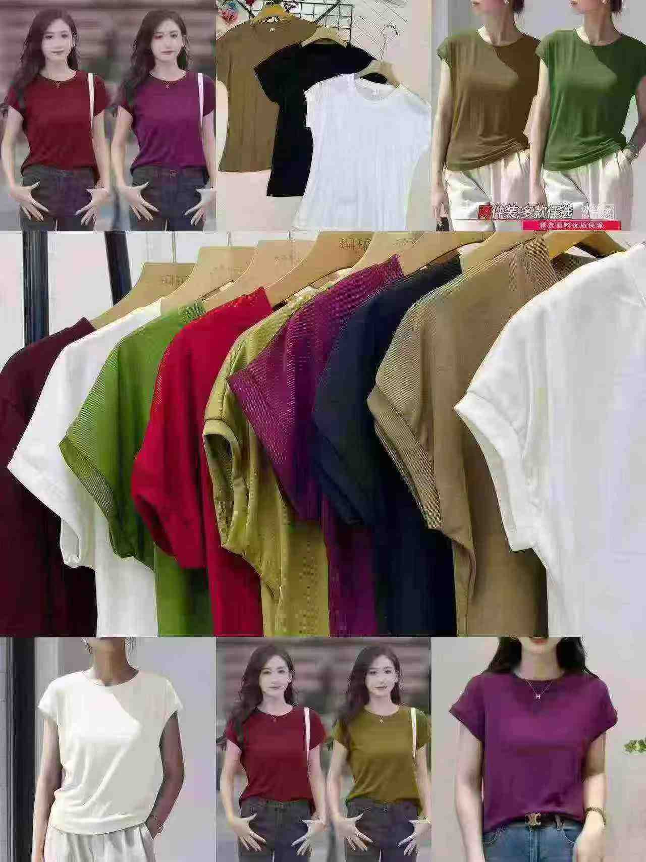 6880PCS Women's Ice Silk Short Sleeve Sexy T-shirts - Image 4