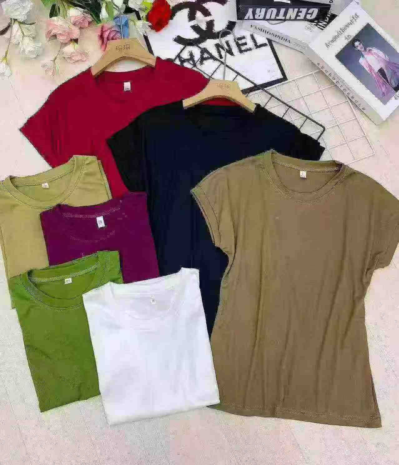 6880PCS Women's Ice Silk Short Sleeve Sexy T-shirts - Image 6
