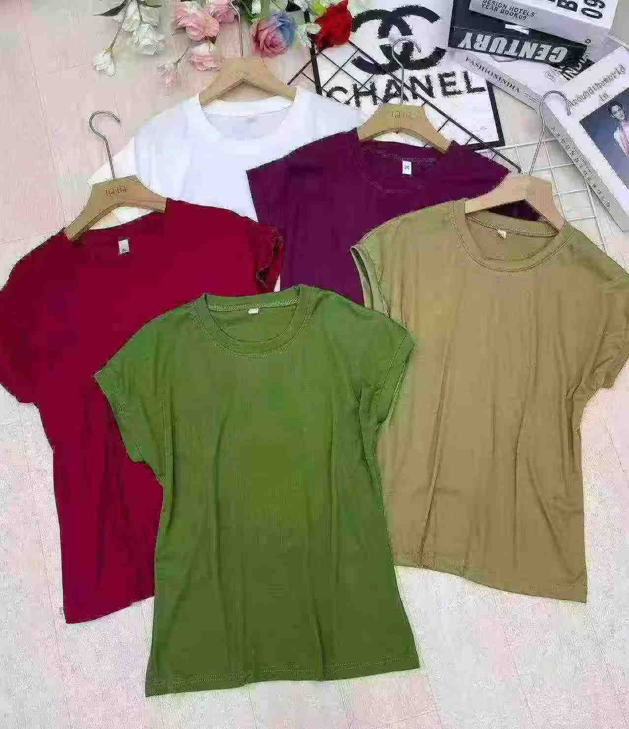 6880PCS Women's Ice Silk Short Sleeve Sexy T-shirts - Image 9