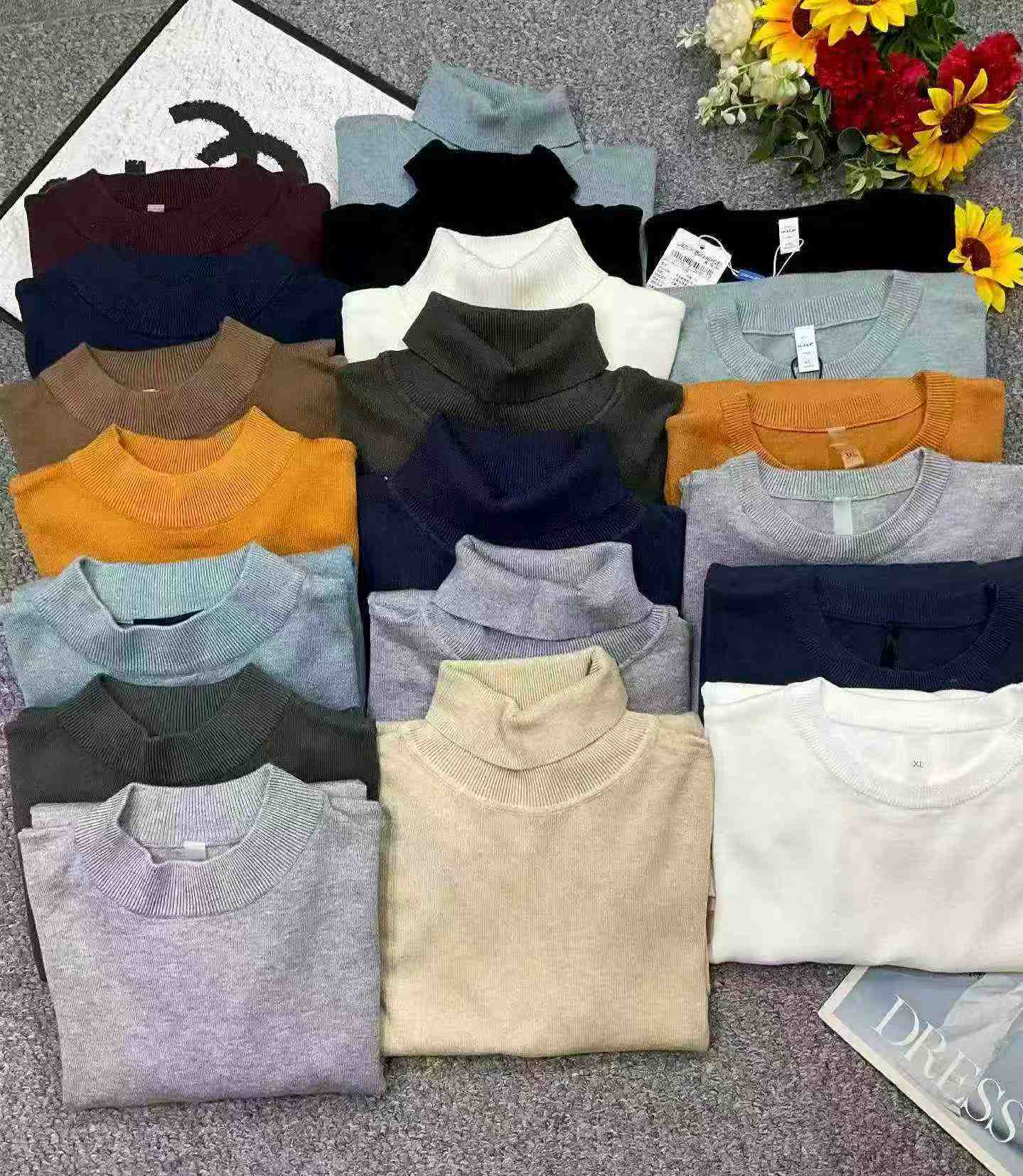 Autumn Winter New Men's Business Plain Loose Core Spun Pullover Sweater 1000 Pieces - Image 9