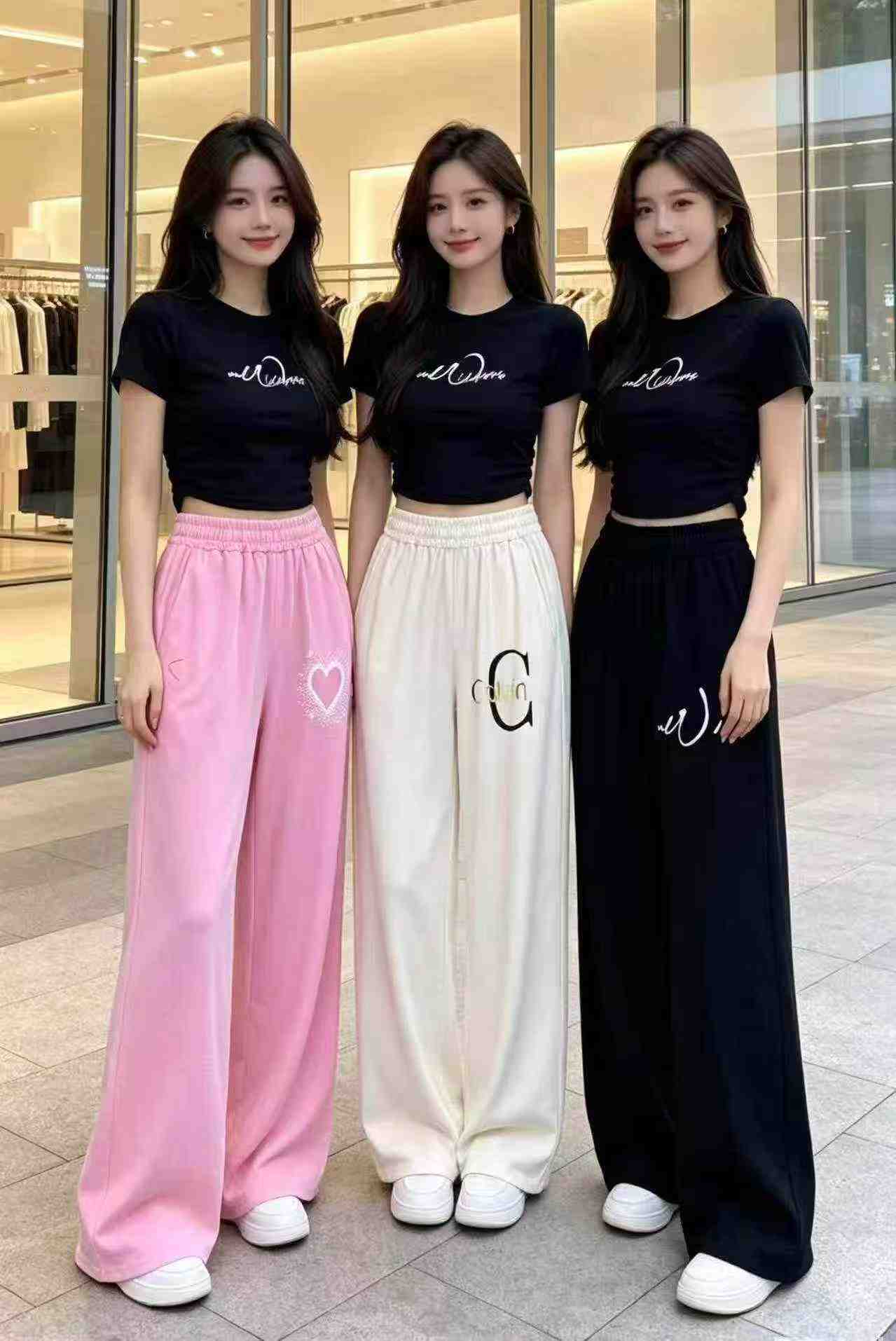 High Waist Loose Wide Leg Cotton Cargo Sweatpants 450PCS - Image 2