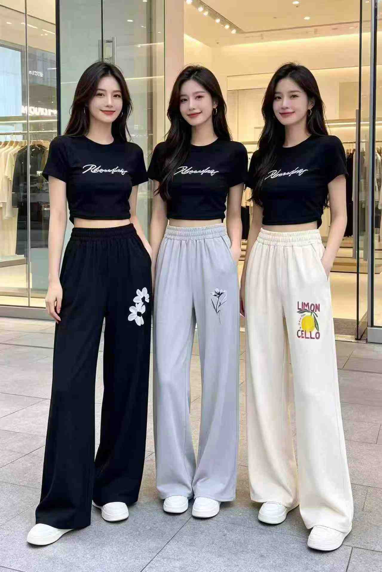 High Waist Loose Wide Leg Cotton Cargo Sweatpants 450PCS - Image 3