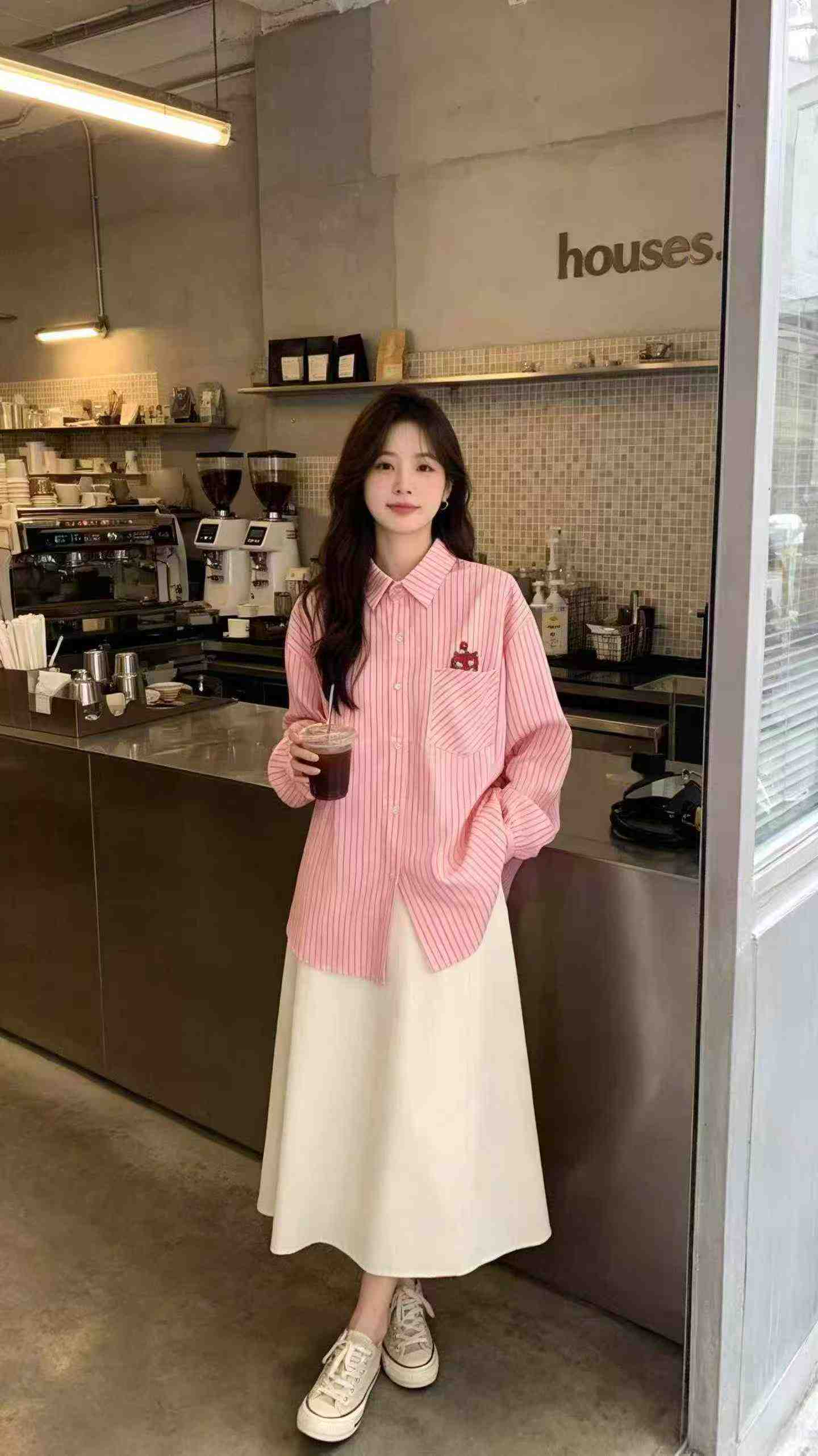 LEMR 398PCS Spring Summer Striped Loose Long Sleeve Shirt Size S-2XL - Image 5