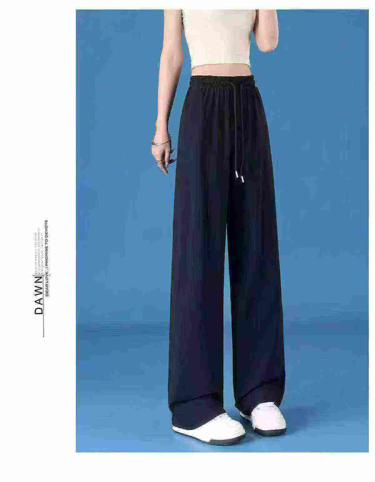 High Quality Women's Casual Ice Silk Quick-dry Wide Leg Sports Pants 320 Pcs - Image 2