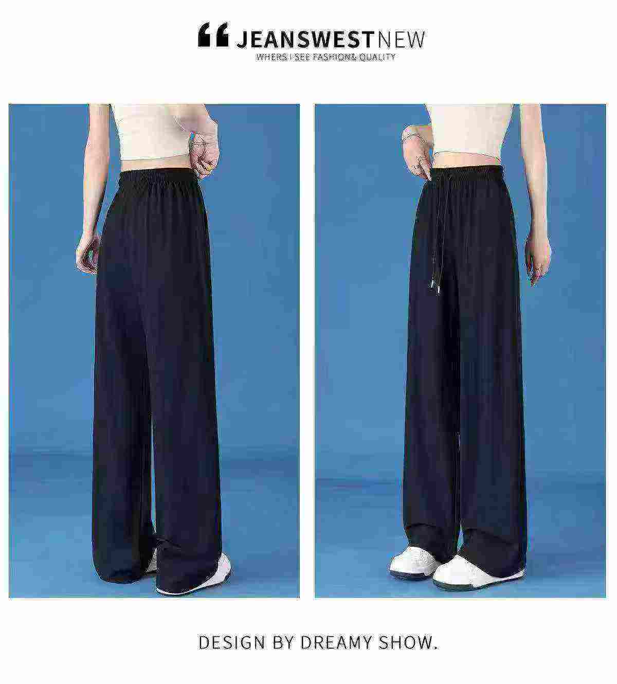 High Quality Women's Casual Ice Silk Quick-dry Wide Leg Sports Pants 320 Pcs - Image 4