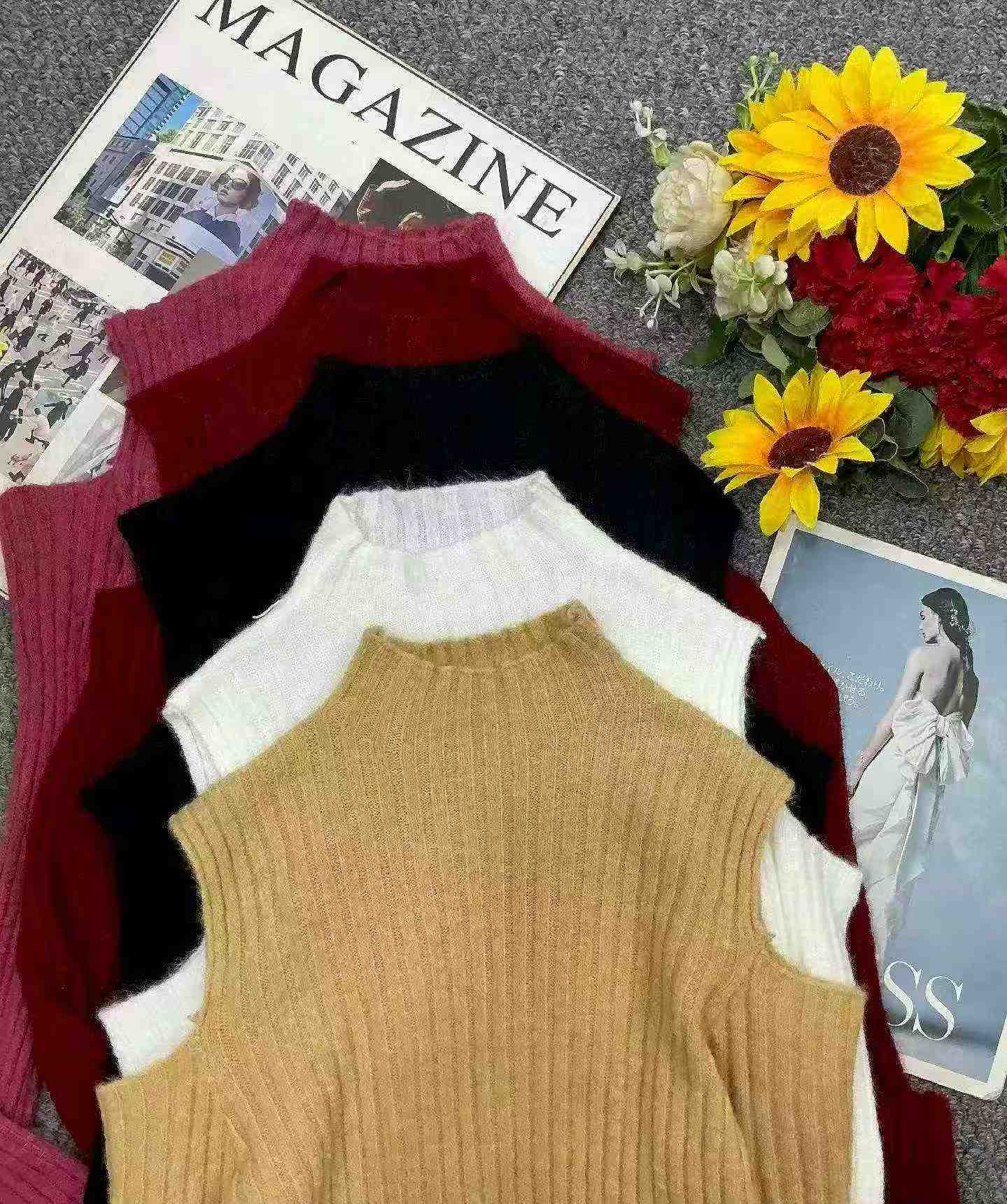 Nouveau pull côtelé ajusté à épaules nues pour l'automne et l'hiver, taille unique, 260 pièces - Image 9