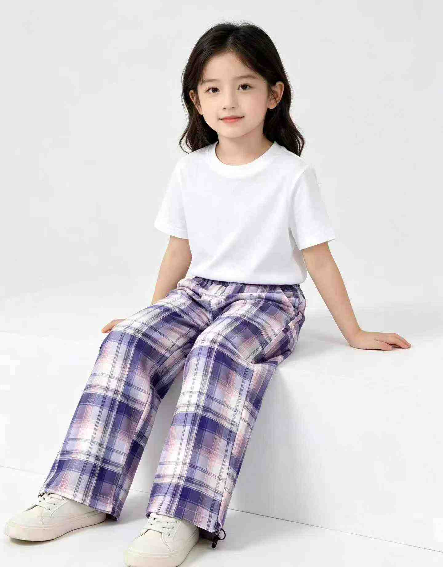 Pantalons décontractés à carreaux pour enfants, 484 pièces au total - Image 5