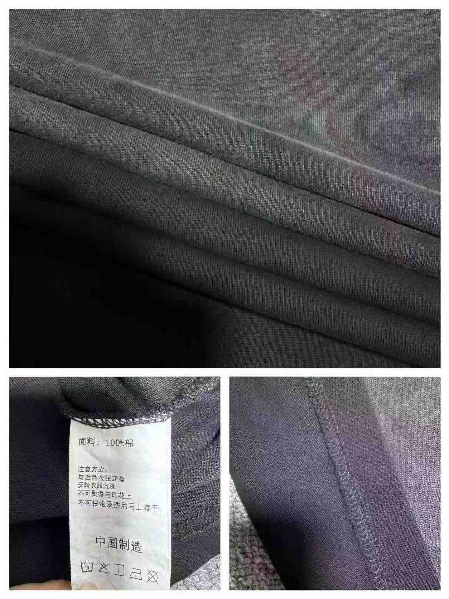 Plus de 600 pièces de t-shirts à manches courtes poids lourd 260 g en coton lavé dégradé pour hommes de grandes tailles - Image 3