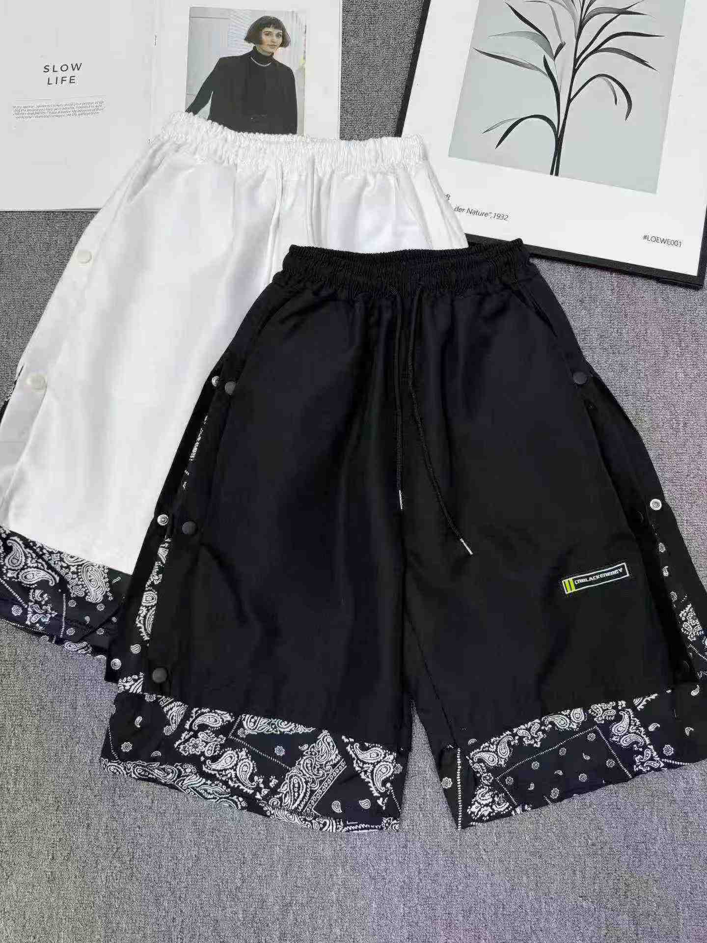 Short décontracté rétro à jambe large façon deux-pièces à motif paisley pour homme, 1139 pièces, tailles M-4XL - Image 3