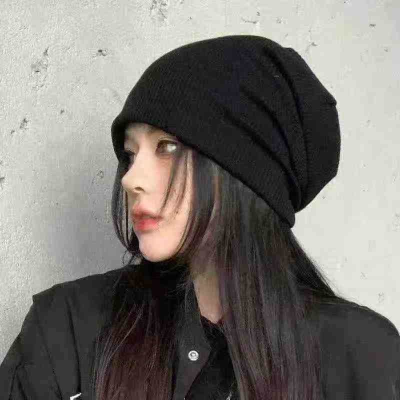 335 pièces Bonnets décontractés en maille unie pour femme, style japonais et coréen, taille unique - Image 4