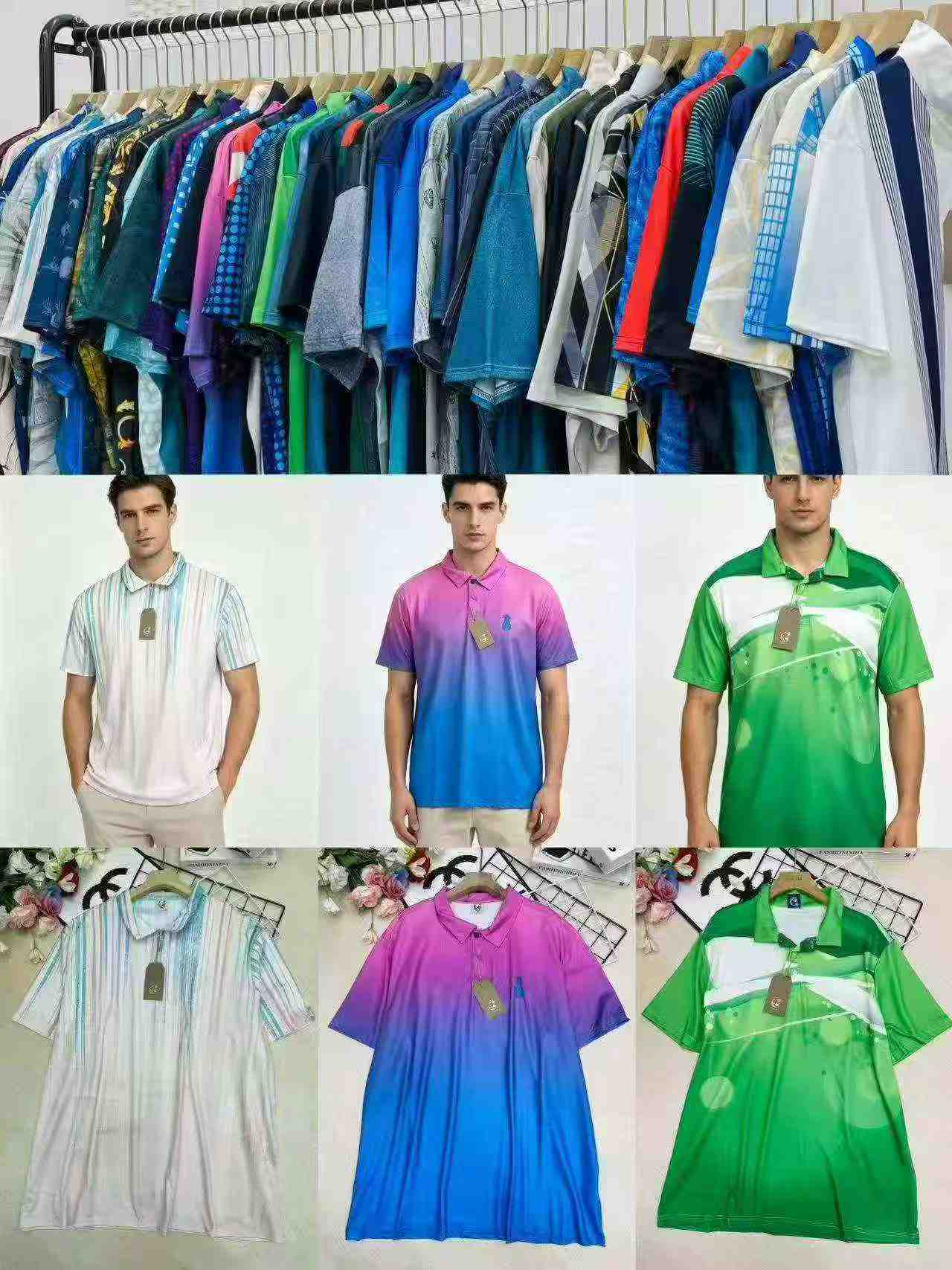 1583 Potong Kaos Polo Lengan Pendek Kerah Lipat Bermerek Elastisitas Tinggi - Image 5