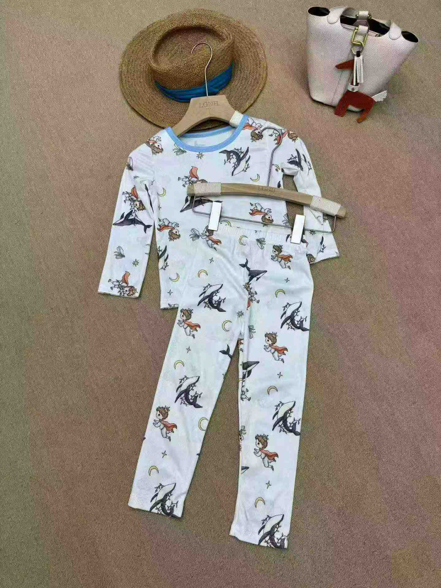 221 Ensembles de Pyjamas de Maison Simples à Manches Longues et Légers pour Enfants - Image 4