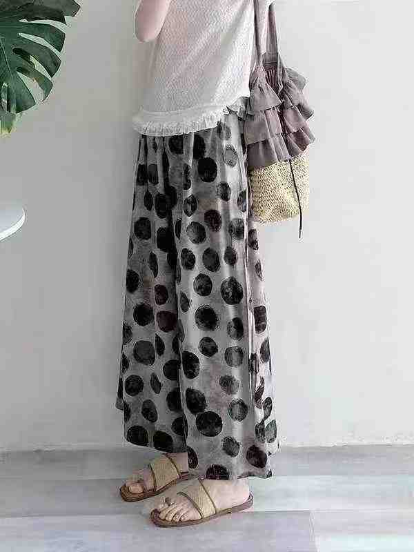 Pantalons culottes décontractés à pois taille haute pour femmes, 329 pièces - Image 6