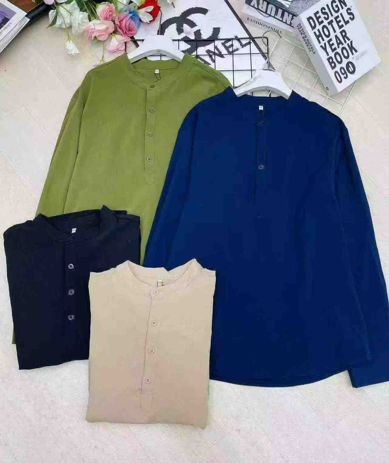 Atasan Pria Kerah Kancing Setengah Barang Perdagangan Luar Negeri, 717 Potong - Image 4