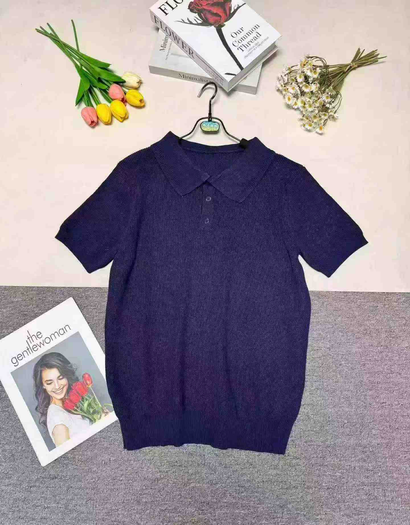 Kaos Polo Rajut Kasual Longgar Pria Musim Panas, Sekitar 240 Potong - Image 5