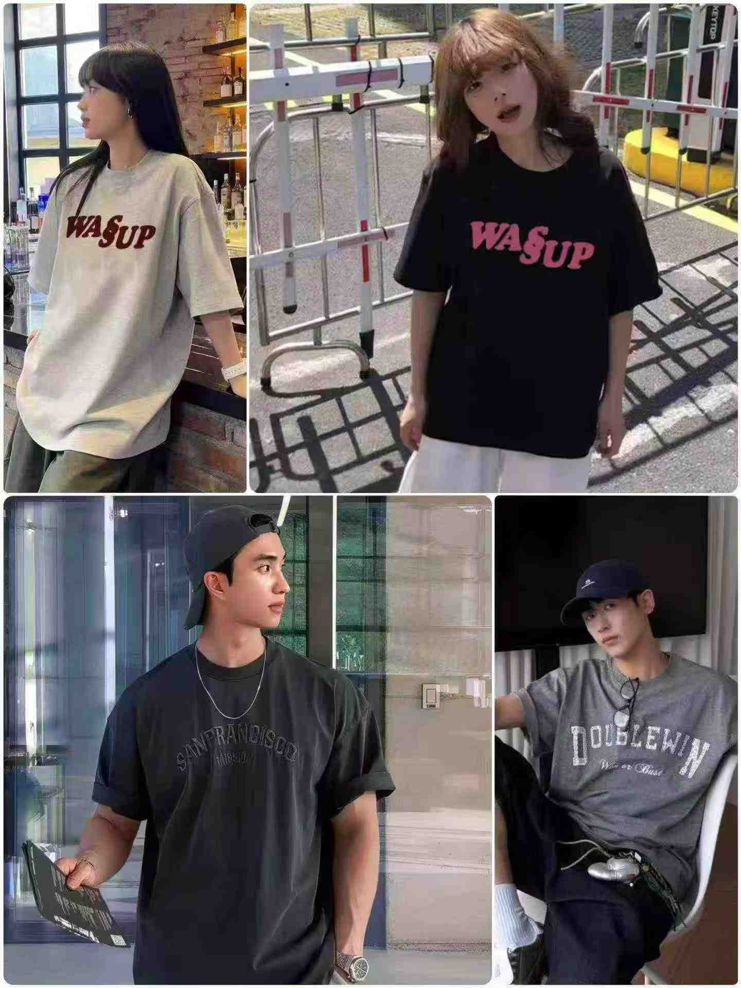 9000 Keping Baju-T Lelaki Oversized 100% Kapas Berat Tebal Jenama Trendi - Image 2