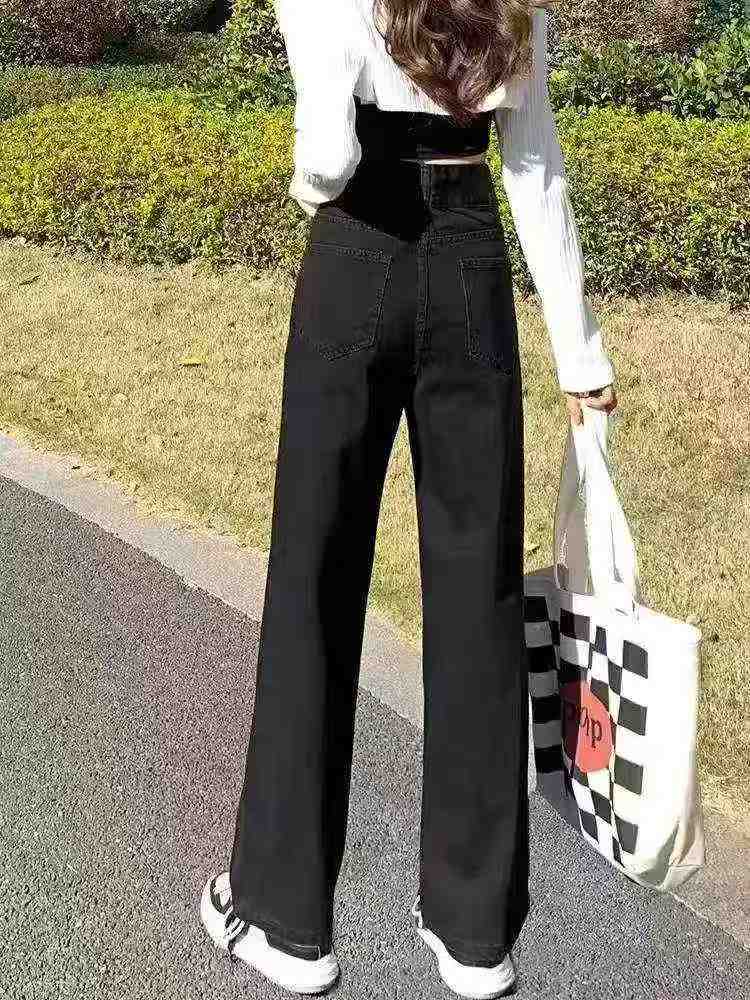 411 Pcs New High Waist Black Straight Stretch Denim Jeans - Image 5