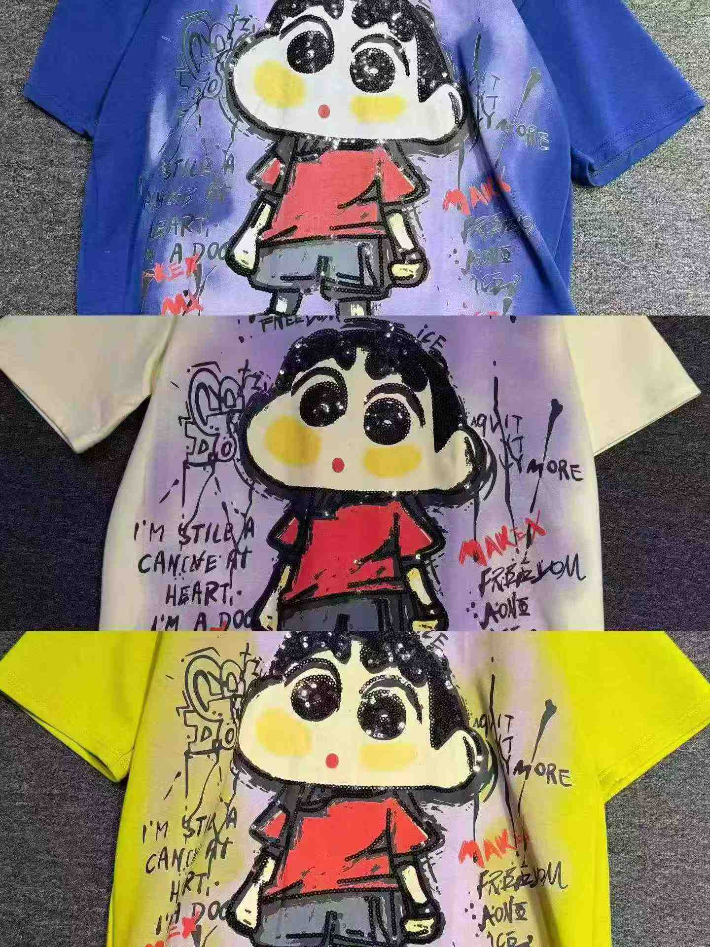 T-shirt Oversized Gadis Kartun Berhias Manik Sequen Berat, 5800 Keping - Image 7