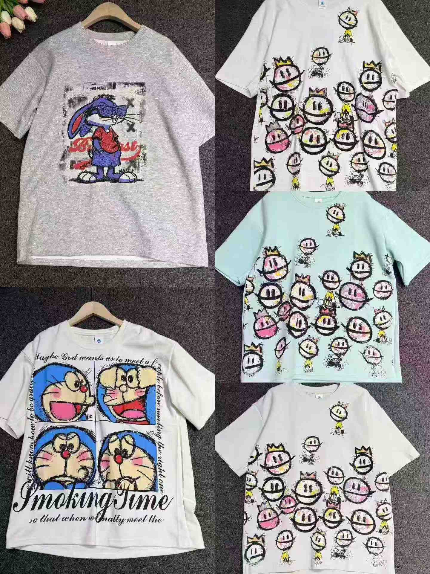 T-shirt Oversized Gadis Kartun Berhias Manik Sequen Berat, 5800 Keping - Image 8