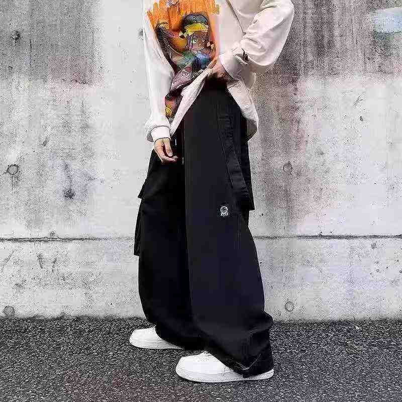 Environ 260 pièces de pantalons cargo unisexes à jambe large de style street américain de haute qualité - Image 2