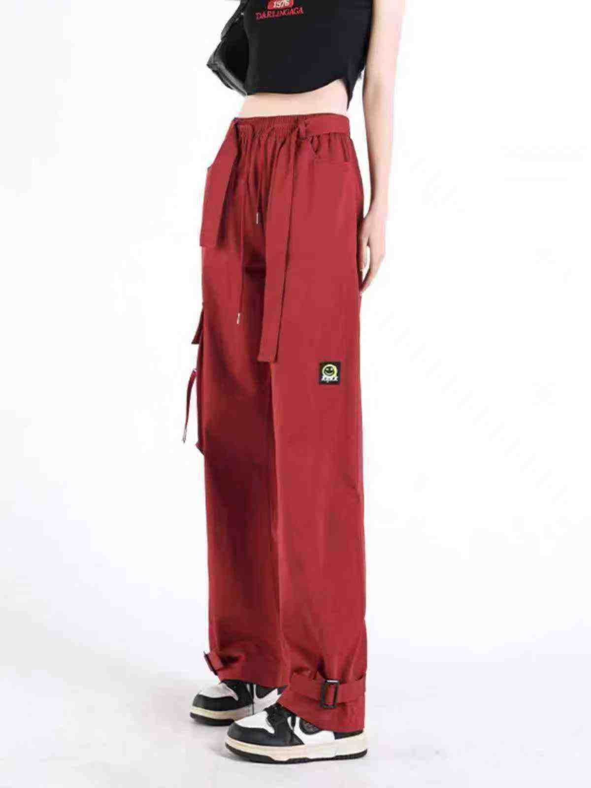 Environ 260 pièces de pantalons cargo unisexes à jambe large de style street américain de haute qualité - Image 4