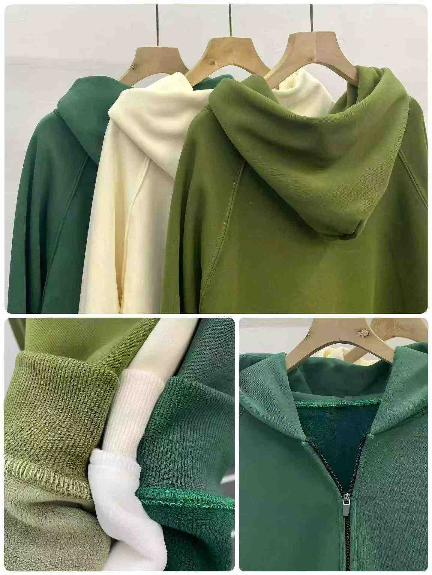 Jaqueta com capuz e fecho de zíper de estilo americano, forrada de fleece de algodão, 286 peças - Image 7