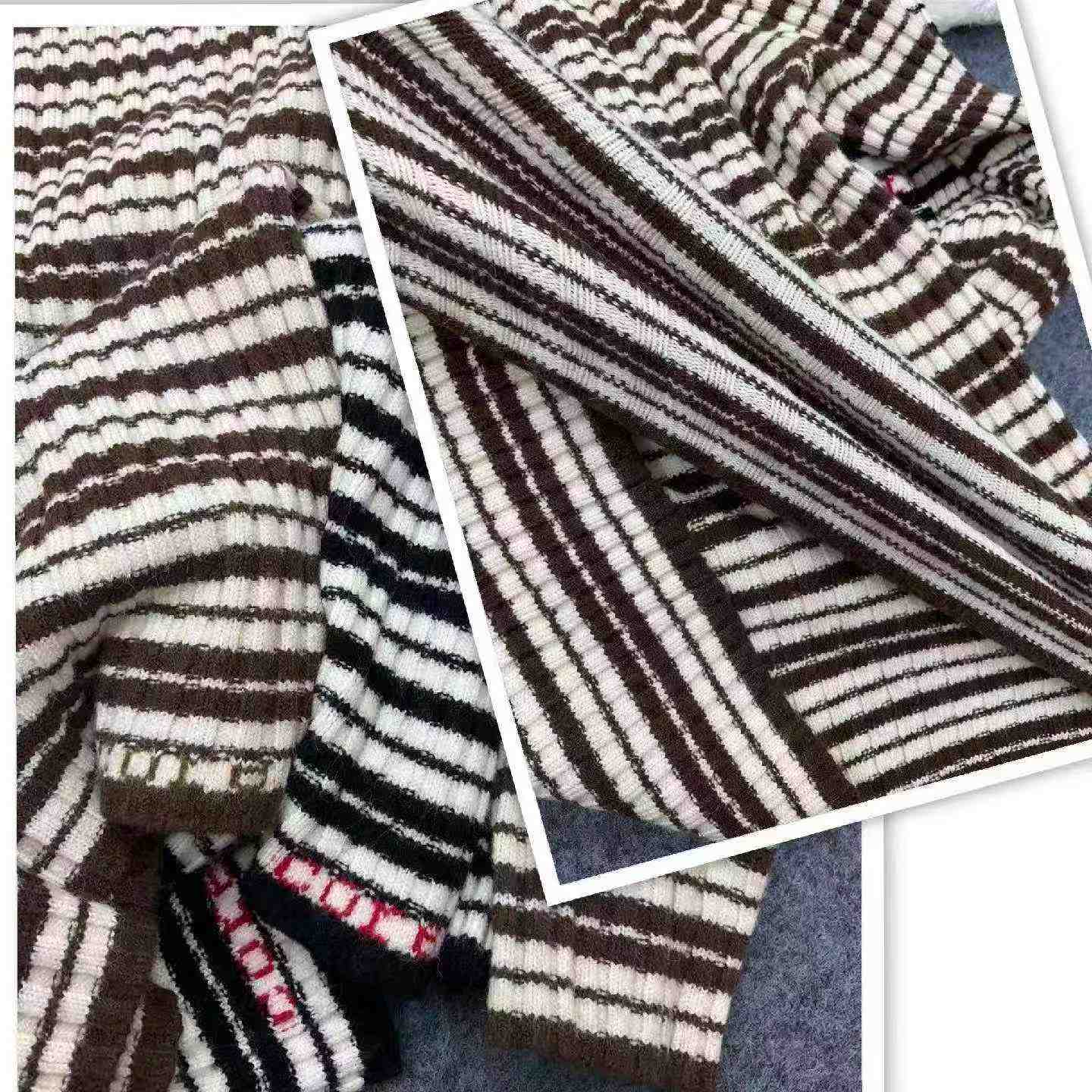 Jesienno-zimowy wintage'owy sweter pulower z wysokim kołnierzem, z paskami w blokach kolorów, wykonany z przędzy rdzeniowej, łącznie 1240 sztuk, 10 sztuk w opakowaniu - Image 9