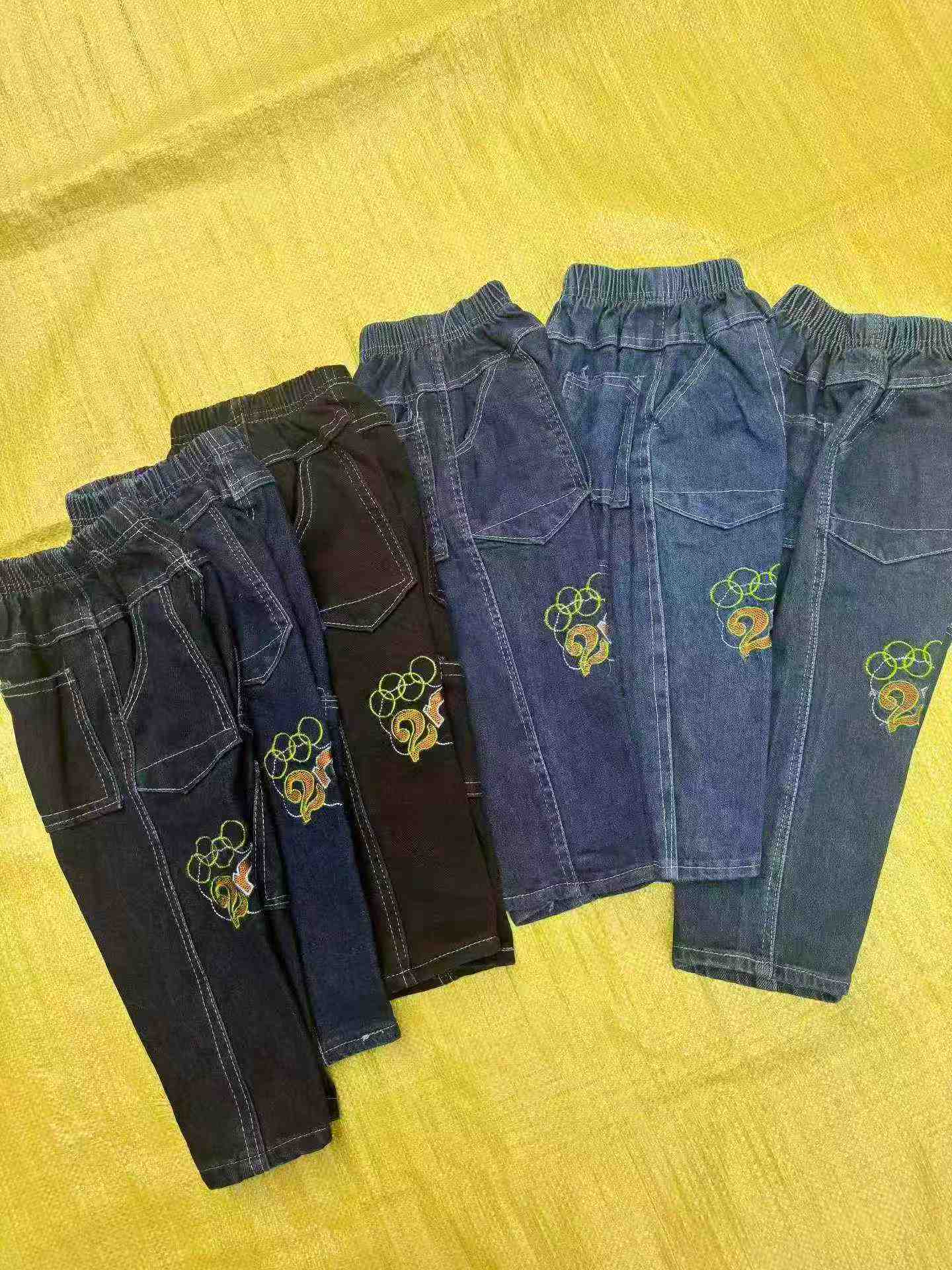 12000 Buah Celana Jeans Denim Lurus Longgar Berbordir Anak Musim Gugur - Image 5