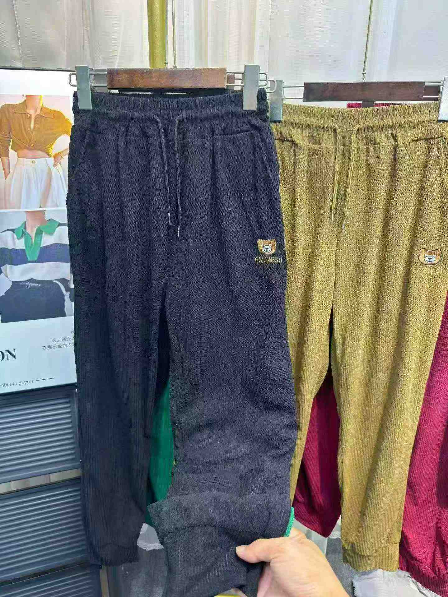 1266 Piezas Pantalones Rectos Casuales de Pana Chenilla para Mujer - Image 4