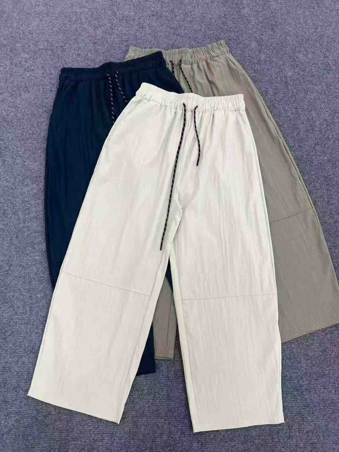 3200 pièces de pantalons unis de style coréen à taille haute, à jambes larges et à séchage rapide - Image 4