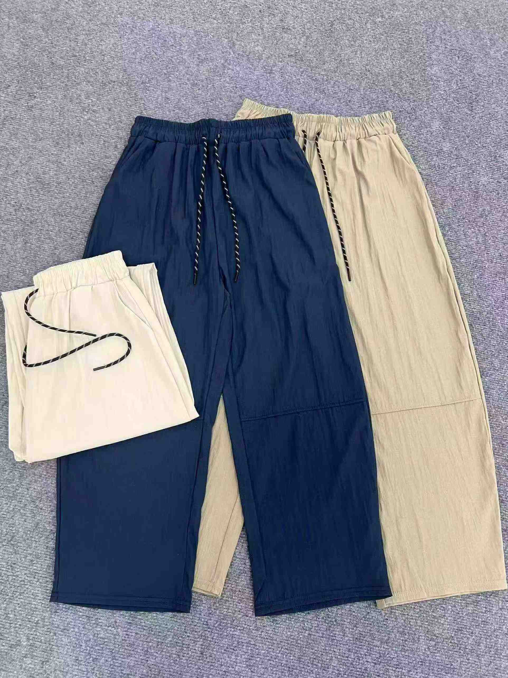 3200 pièces de pantalons unis de style coréen à taille haute, à jambes larges et à séchage rapide - Image 7