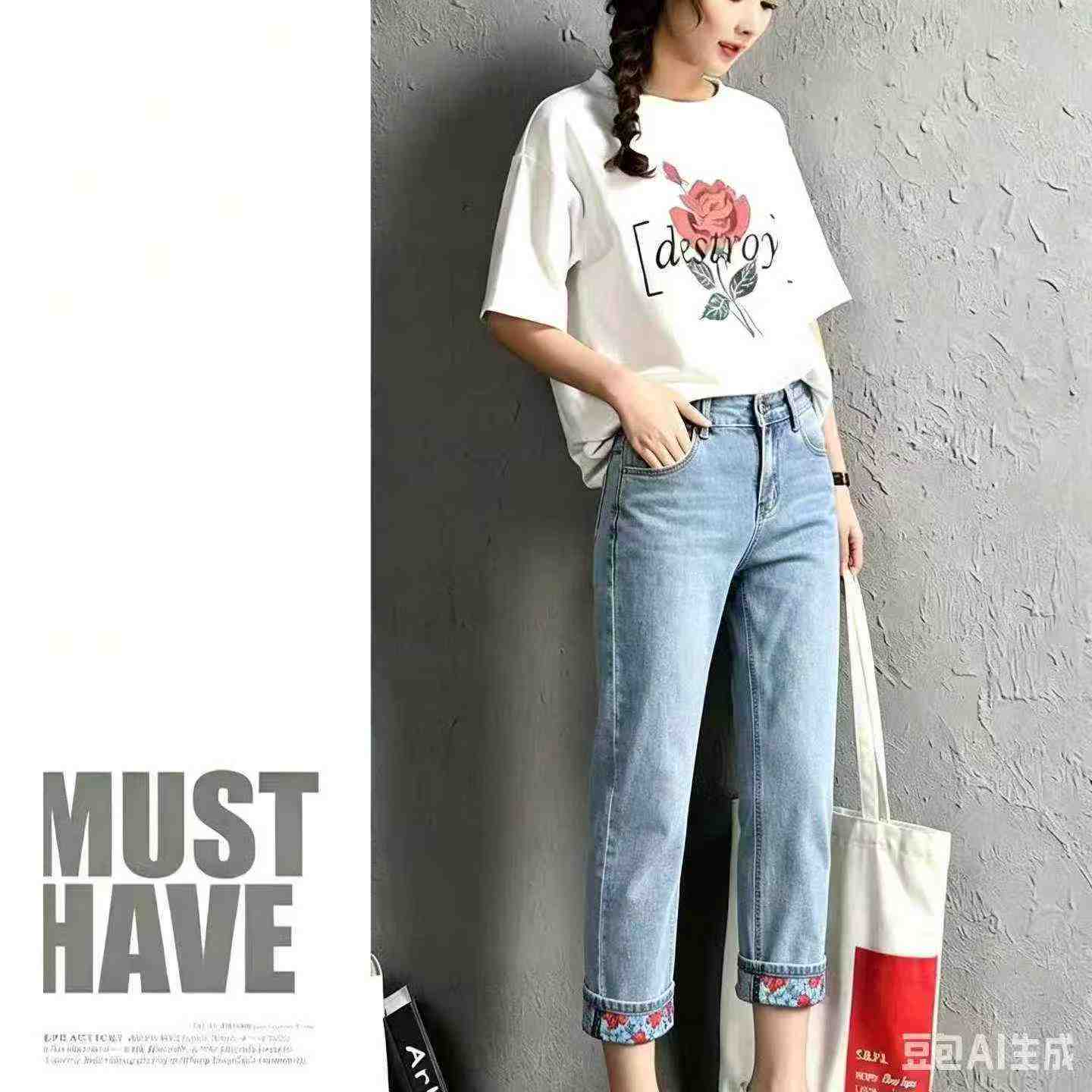 Nuevos jeans de mezclilla recortados de talla grande de tendencia 2026, liquidación a granel de 226 piezas - Image 2