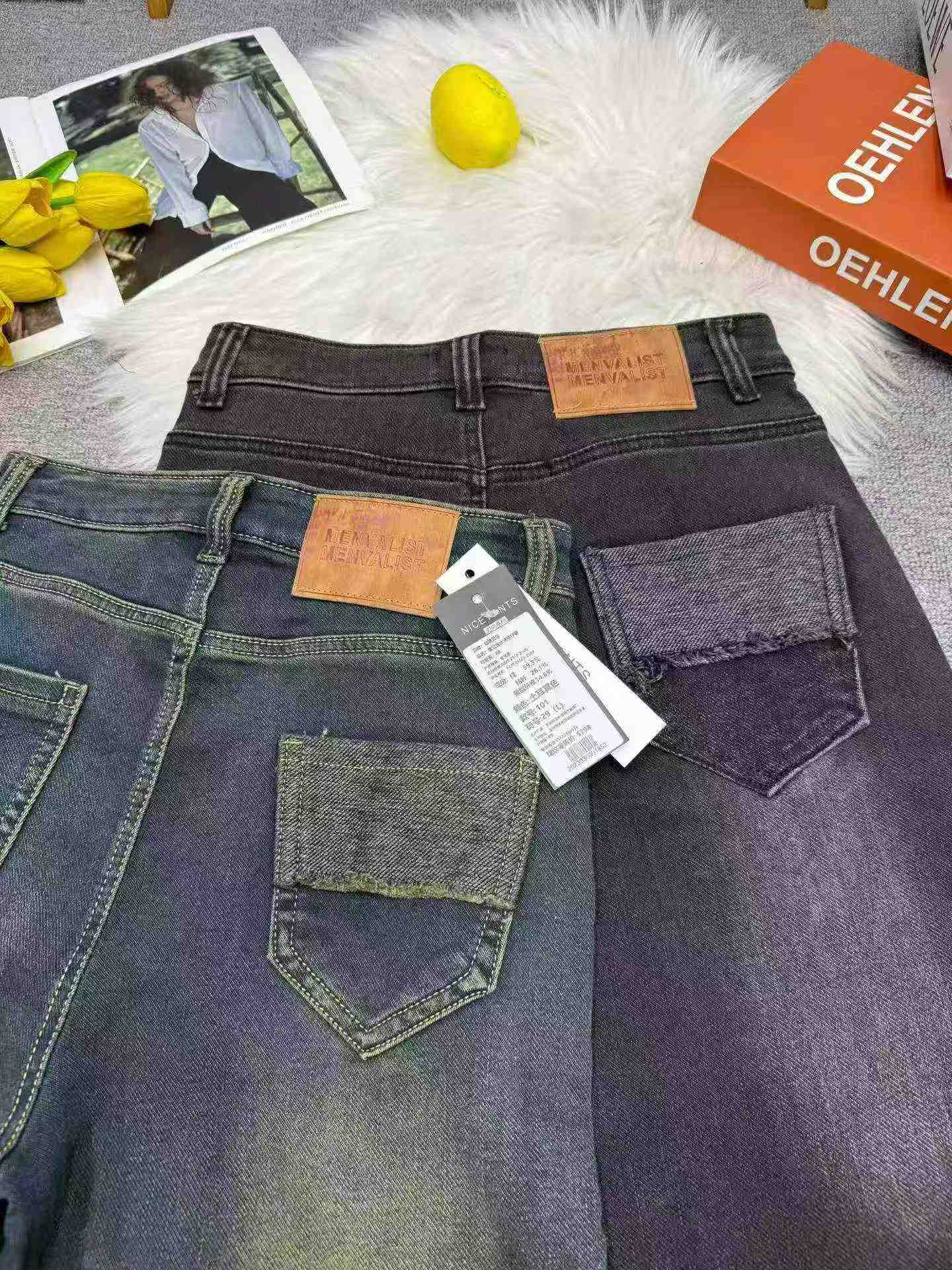 282 Pièces Nouveauté Été 2026 Jeans à Jambes Larges Bleu Délavé de Haute Qualité pour Femmes - Image 5